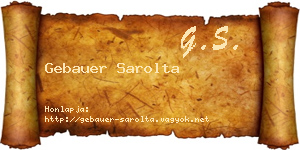 Gebauer Sarolta névjegykártya